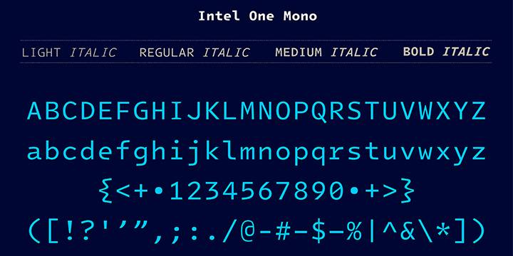 Intel One Mono 免费等宽字体下载，提升代码字体易读性所开发