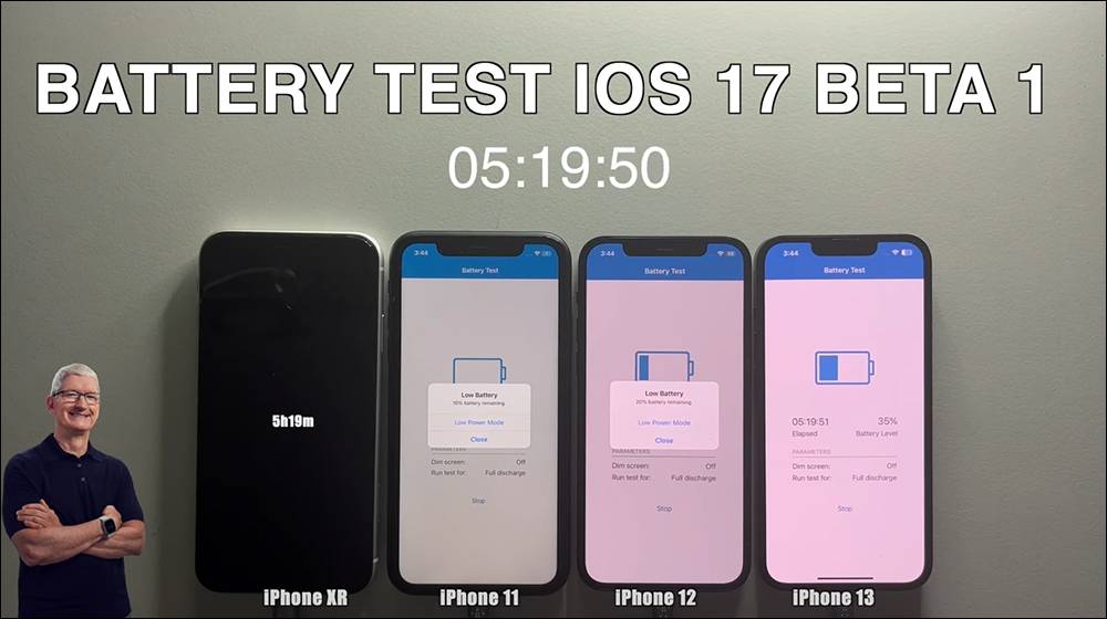 iOS 17 Beta 版电池续航实测结果出炉，续航表现差异不大 - 电脑王阿达