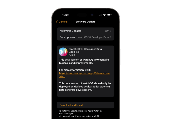 watchOS 10 Developer Beta 下载安装