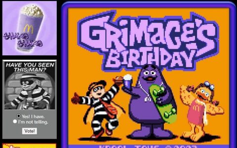 麦当劳为纪念奶昔大哥 推出游戏《Grimace's Birthday》