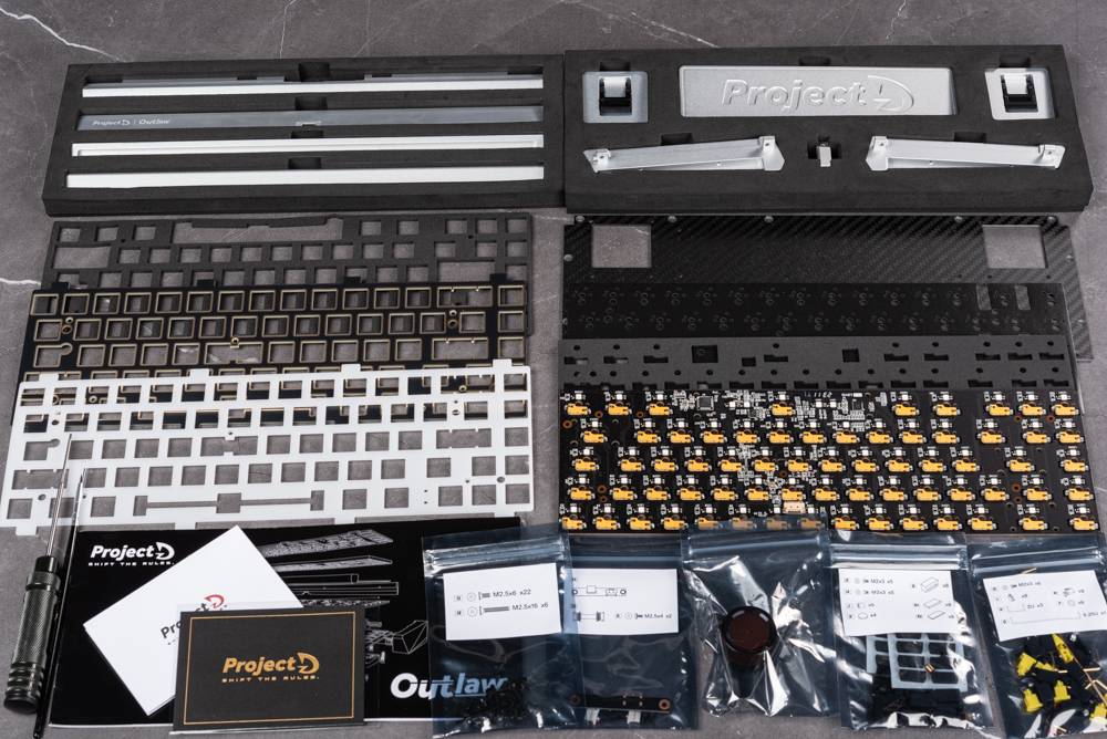 Ducky ProjectD Outlaw 65 机械式 DIY 键盘开箱组装 / MX2A， 三色 PBT， 客制化手感