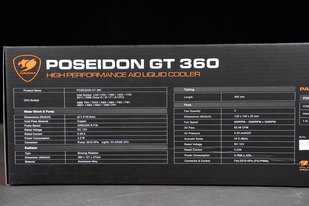 电竞风无限镜水冷头与高效散热 ！ 美洲狮 COUGAR POSEIDON GT 360 一体式水冷开箱