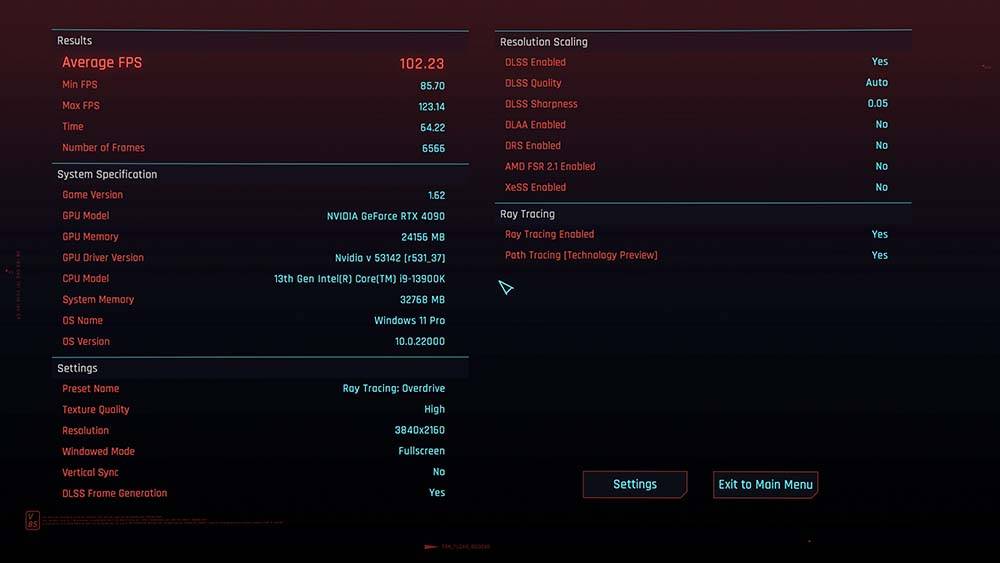 Cyberpunk 2077 patch 1.62 更新，NVIDIA GeForce RTX 30 与 40 系列显示卡在 Ray Tracing Overdrive 模式实测