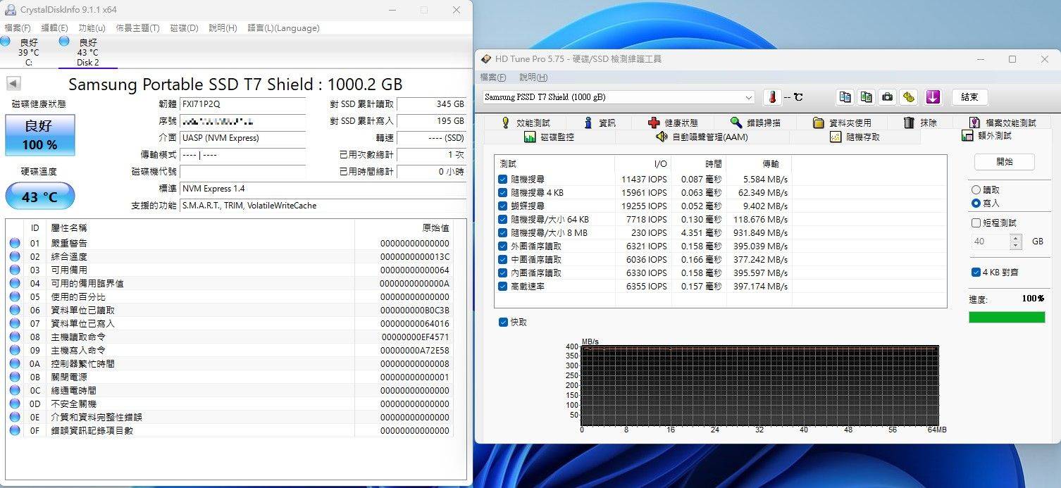 三星SAMSUNG T7 Shield 1TB USB 3.2 Gen 2移动固态硬盘-防水防尘好厉害，更有1050MB/s高速传输