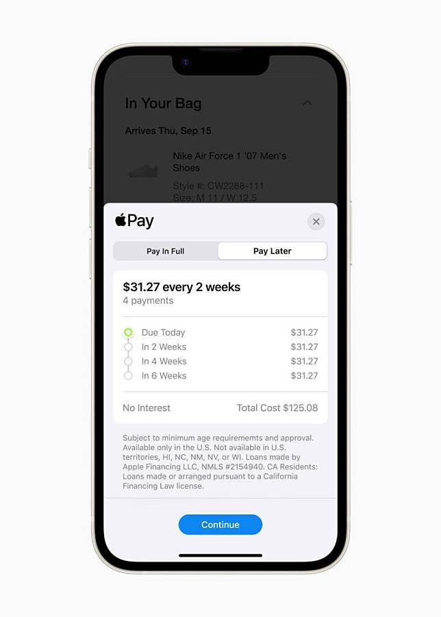 苹果正式全面开放 Apple Pay Later 让你免息分期付款