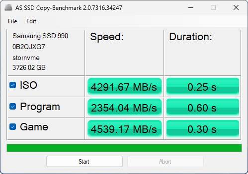 Samsung 990 PRO M.2 NVMe 2280 4TB SSD 效能简测