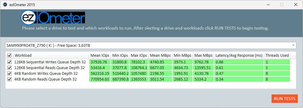 Samsung 990 PRO M.2 NVMe 2280 4TB SSD 效能简测