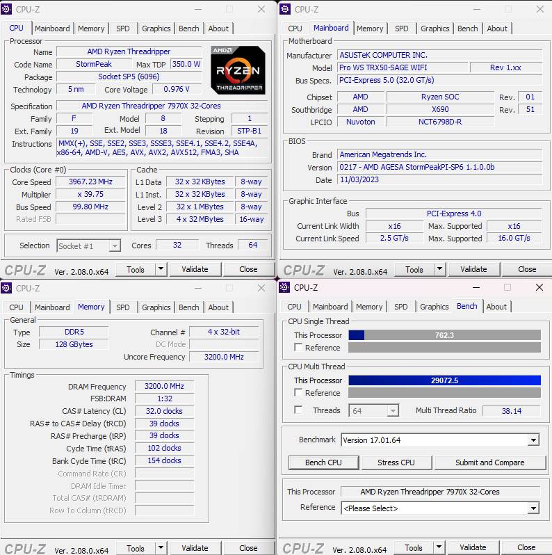 AMD Ryzen Threadripper 7980X， 7970X 测试报告 / TRX50， D5 RDIMM