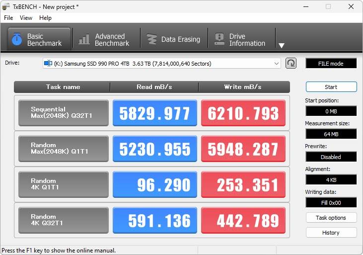 Samsung 990 PRO M.2 NVMe 2280 4TB SSD 效能简测