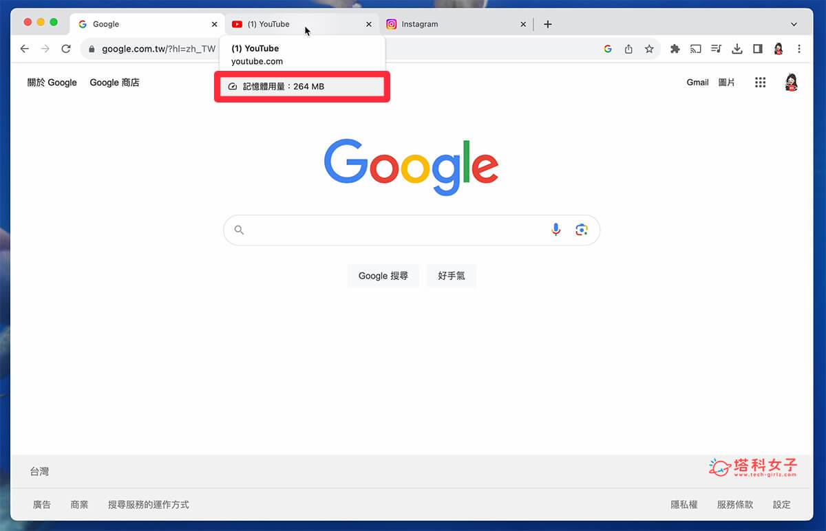 查询每一个 Chrome 标签内存用量