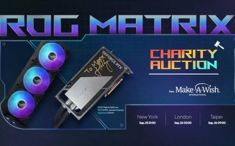 ROG Matrix GeForce RTX 4090老黄签名版、拍卖价16000美元落槌，超频玩家Der8auer入手收藏、喜捐Make-A-Wish Foundation做公益