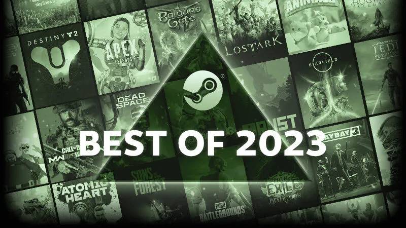 Steam 2023 年度最佳游戏榜单（图片来源：Valve）