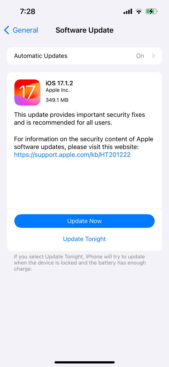 iOS/iPadOS 17.1.2 正式版发布：修复高危漏洞！用户受促赶紧更新！