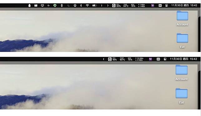 免费开源 macOS 工具 将 Menu bar 缩短隠藏不常用的东西