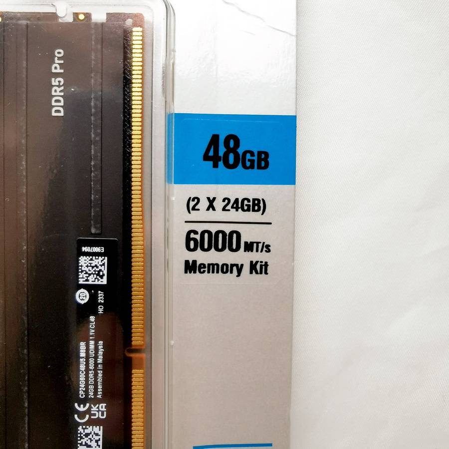 美光 Crucial Pro DDR5-6000 2x24GB 内存 - 容量提高、频率提升