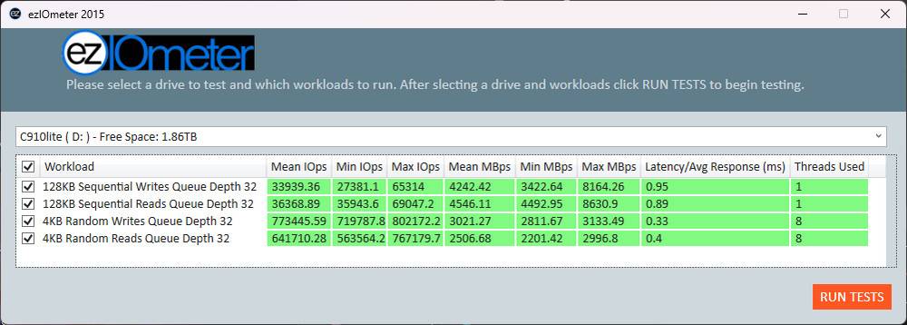 KLEVV CRAS C910 Lite 2TB SSD 开箱测试 / 无散热片， 最大 4TB 的游戏性价盘