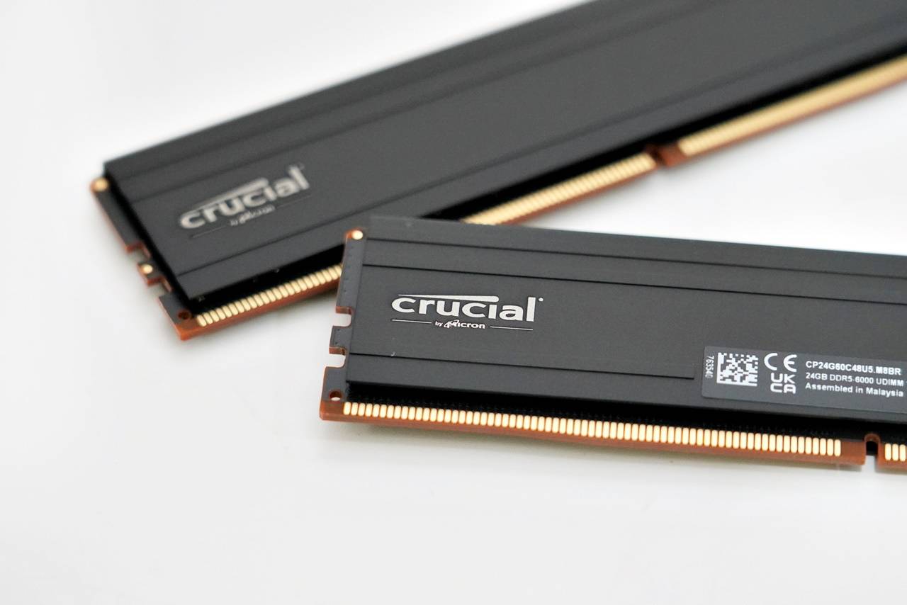 Crucial PRO DDR5 6000 48GB Kit 非2进制展现价格容量优势 支持双平台超频设定