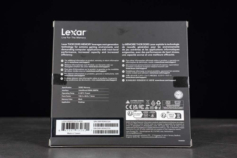 黑金经典配色隐藏巨大超频潜力 ！ LEXAR THOR DDR5 6000 16GBx2 内存开箱测试