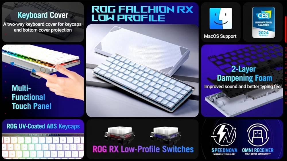 ASUS 发布 ROG Keris II Ace、ROG Falchion RX Low Profile 等电竞周边