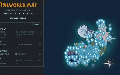 幻兽帕鲁攻略|网页全物种出现地图+全物件、传点、收集品、洞窟、野王