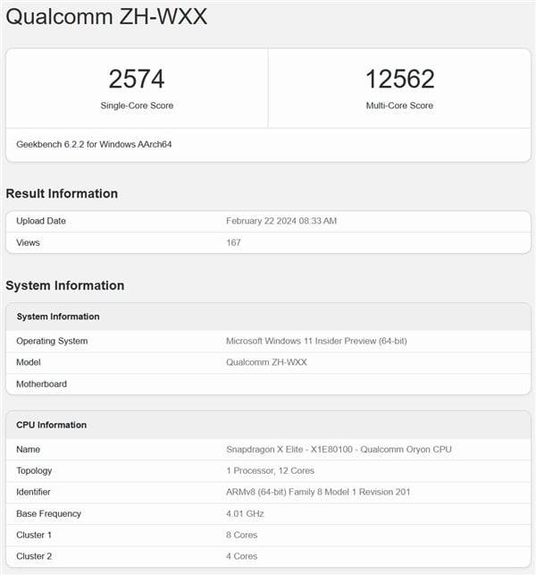 Snapdragon X Elite 真机跑分，性能与 Apple M3 相距甚远