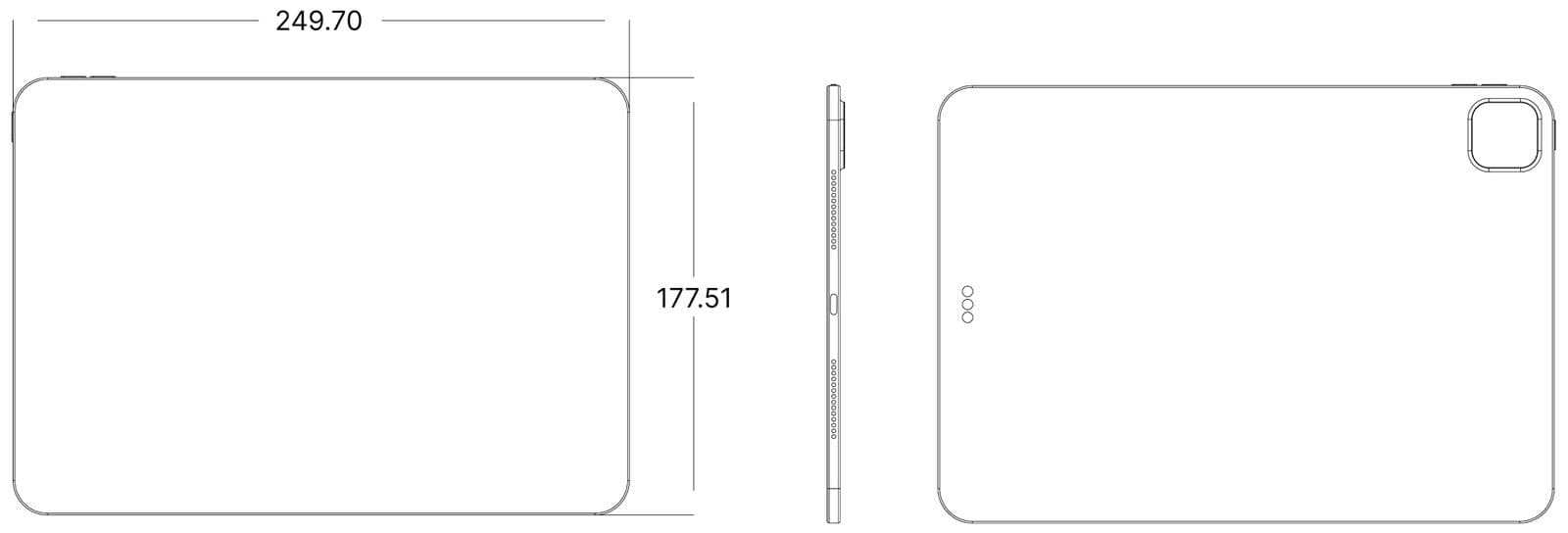 2024 款iPad Pro CAD 图曝光！ 机身明显进一步增大 1