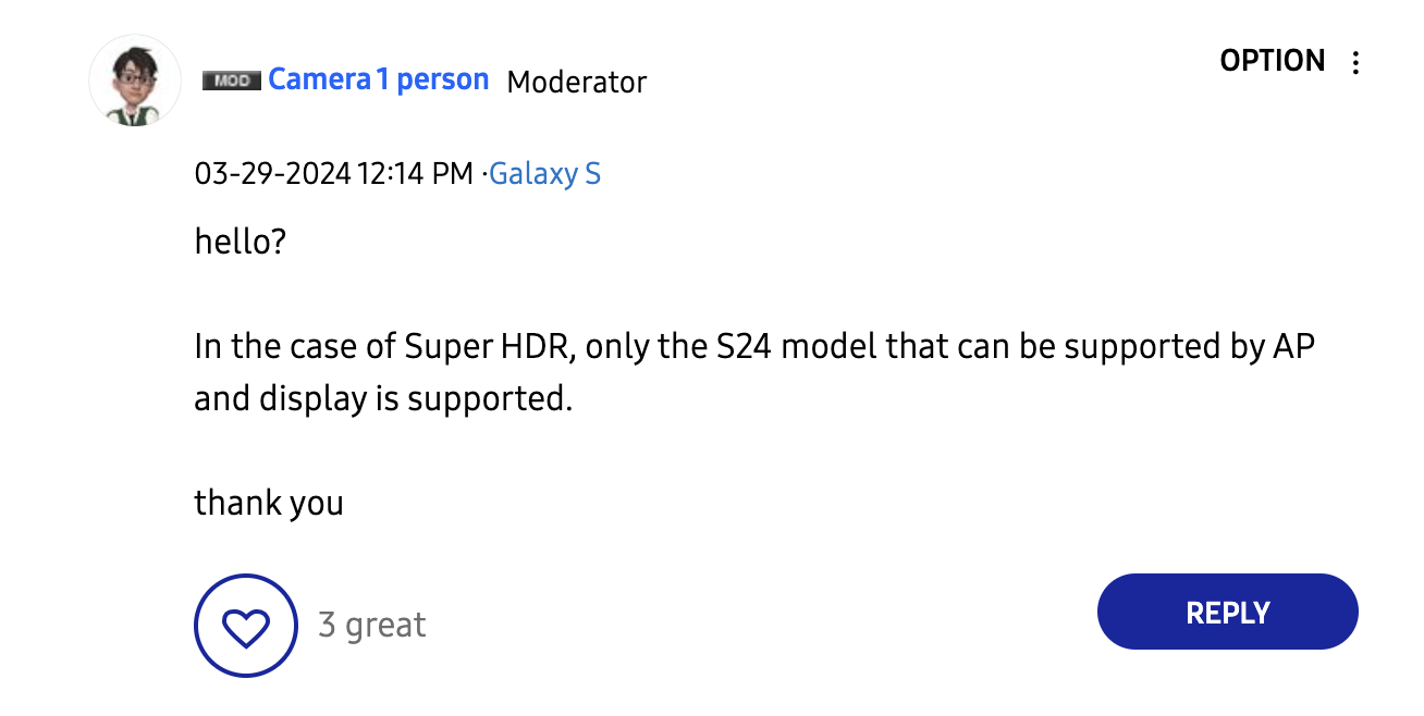 Samsung 半官方确认，Super HDR 功能不会向下发放