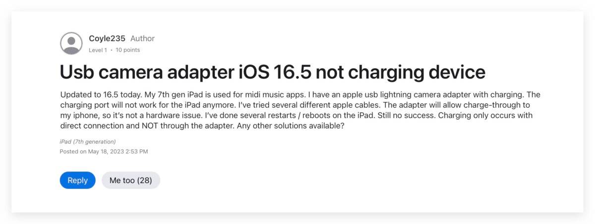 iOS 16.5 转接器 配件 Lightning 转 USB