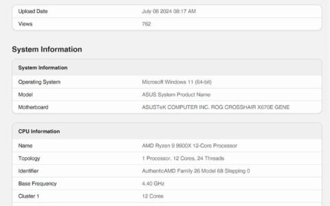 AMD Ryzen 9 9900X的Geekbench成绩曝光，单核超越Intel Core i9-14900KS