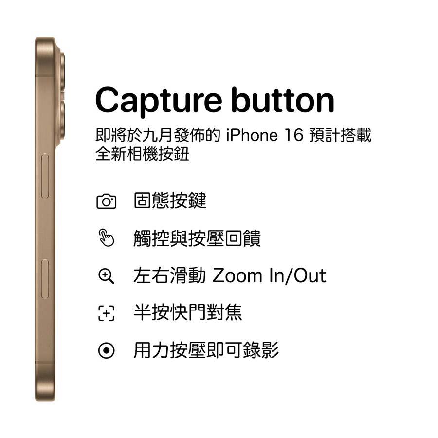 捕捉按钮 iPhone 16 Capture