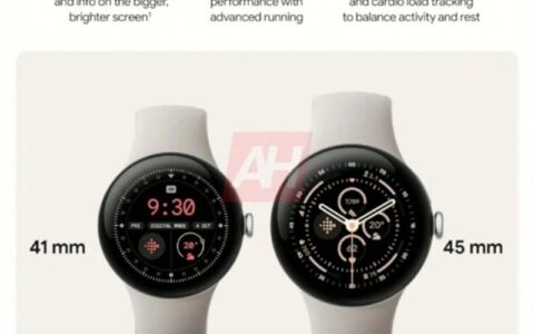 Google Pixel Watch 3 有望推出 41mm 与 45mm 两种尺寸，大表面的有可能会叫 Pixel Watch 3 XL？