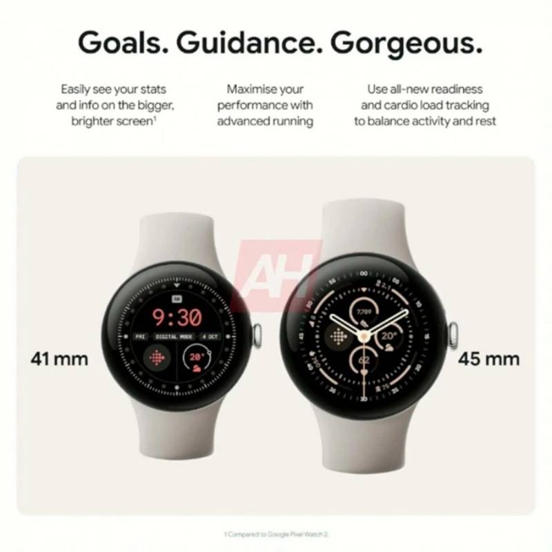 谷歌 Pixel Watch 3 有望推出 41mm 与 45mm 两种尺寸，大表面的有可能会叫 Pixel Watch 3 XL？