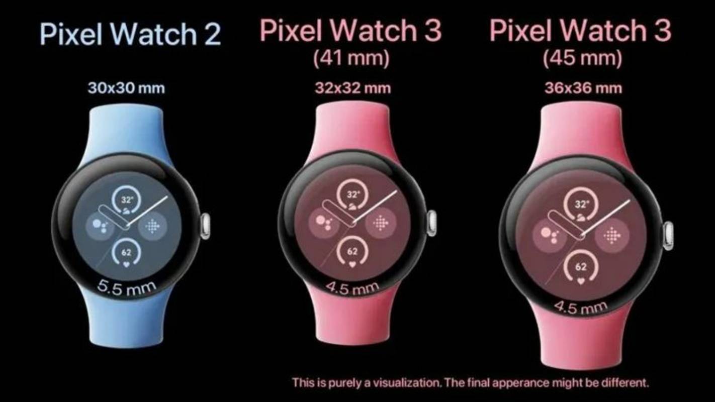 谷歌 Pixel Watch 3 有望推出 41mm 与 45mm 两种尺寸，大表面的有可能会叫 Pixel Watch 3 XL？