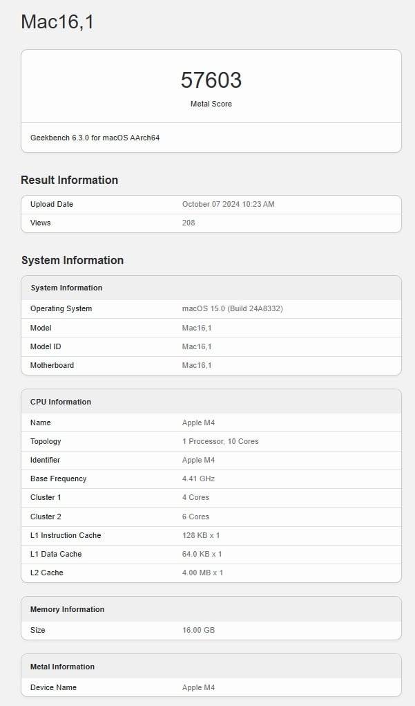 M4 Mac Geekbench 跑分曝光，性能远超 M3 30% 以上